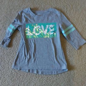 UGC ARIZONA LOVE SEQUIN COLOR CHNGE 3/4 SLEEVE TOP